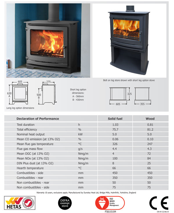 Dunsley Advance 500 Wood Burning Stove – ABOC SOLID FUELS