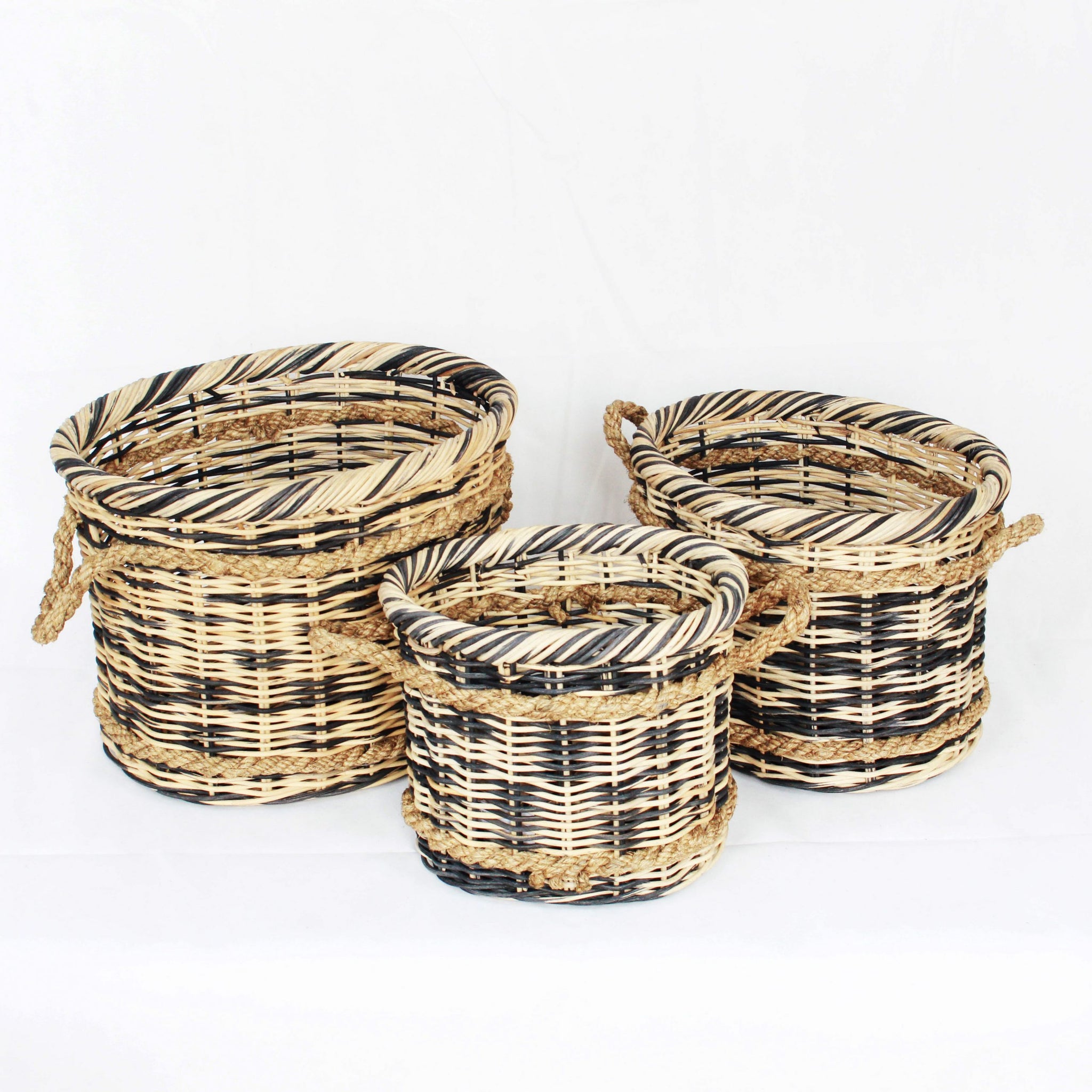 Rattan Basket Oval, Zebra