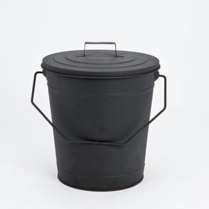Black Coal Bucket with Lid