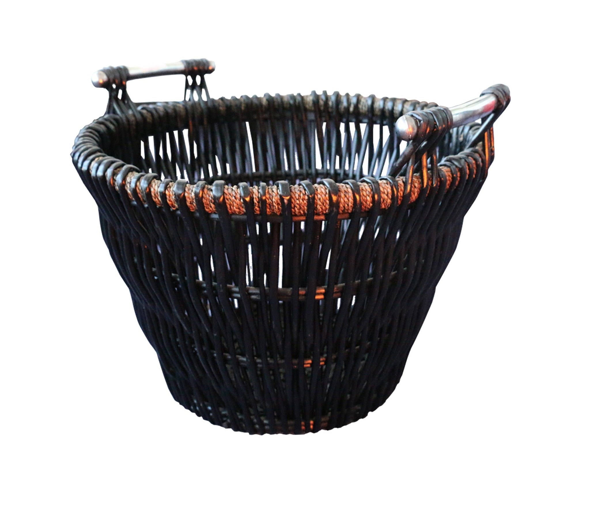 Dark Wicker Round Basket